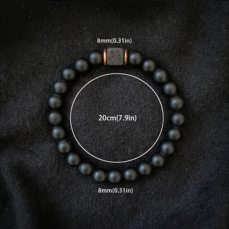 Lava Rock Essential Oil Diffuser Bracelet for Anxiety Relief - Natural Healing Stone Aromatherapy Jewelry