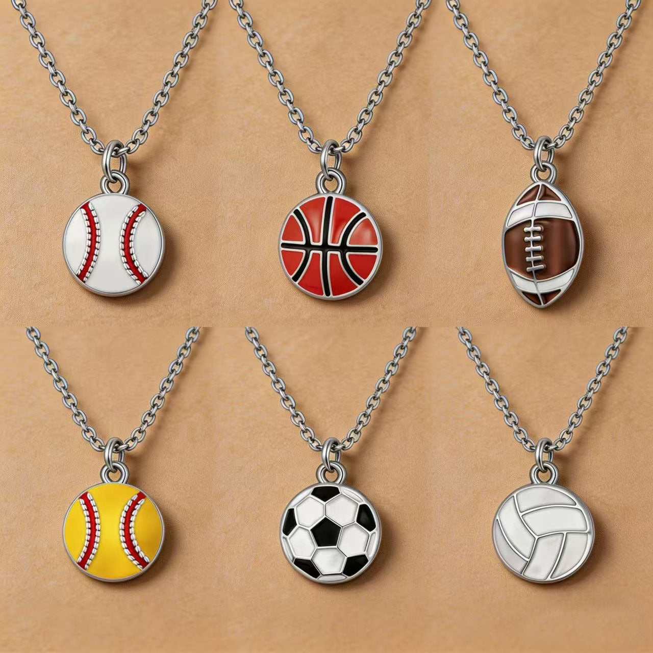 Sport Enthusiast Goal Pendant: Hand-Polished Ball Charm Necklace for Men & Women