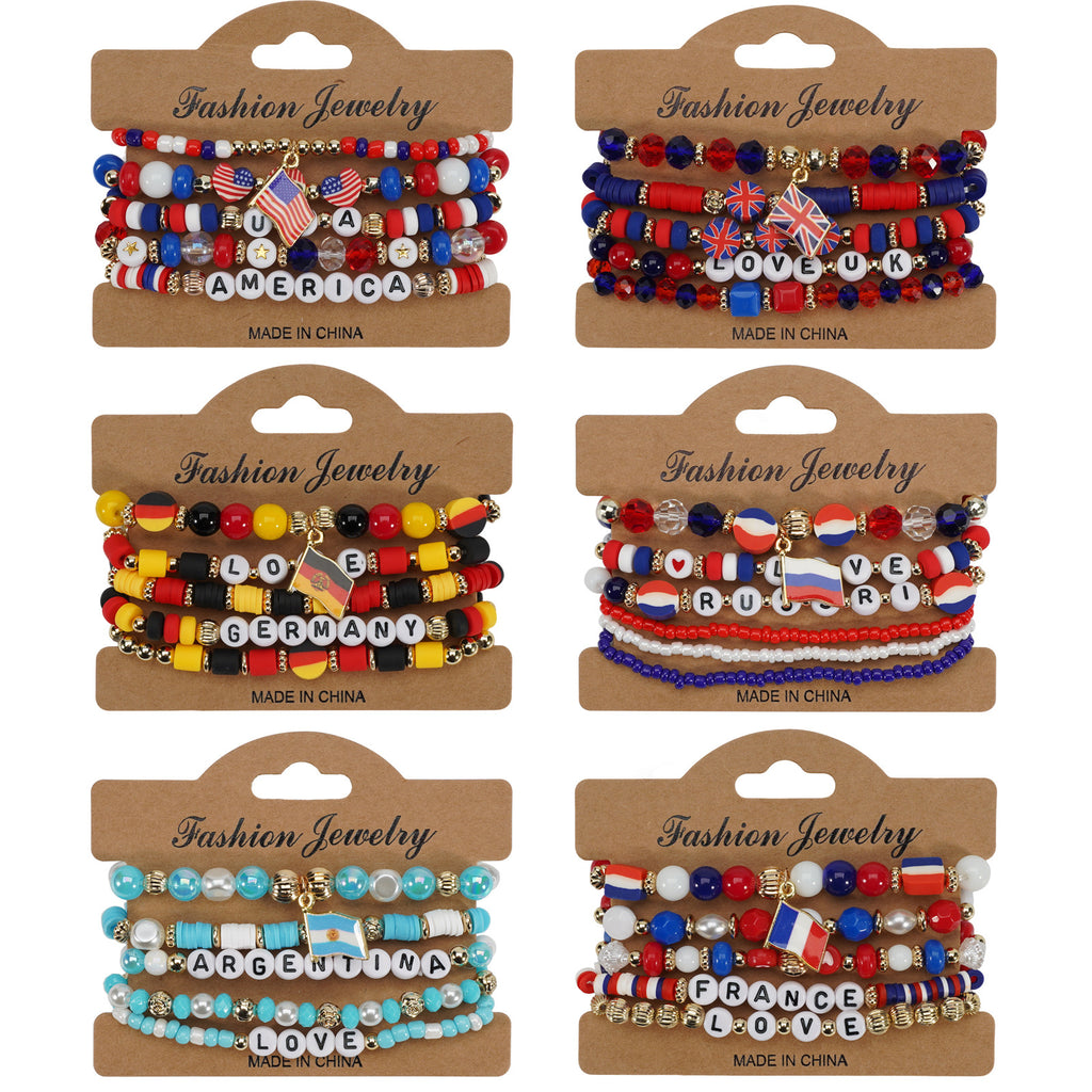 Vibrant National Flag Color Braided Bracelet - Premium Support Gear for 2026 Global Matches