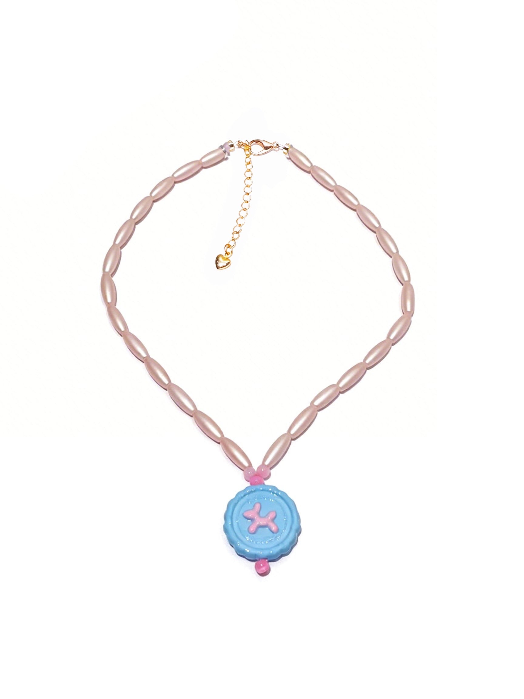 Blue Pink Cookies for Pet Necklace