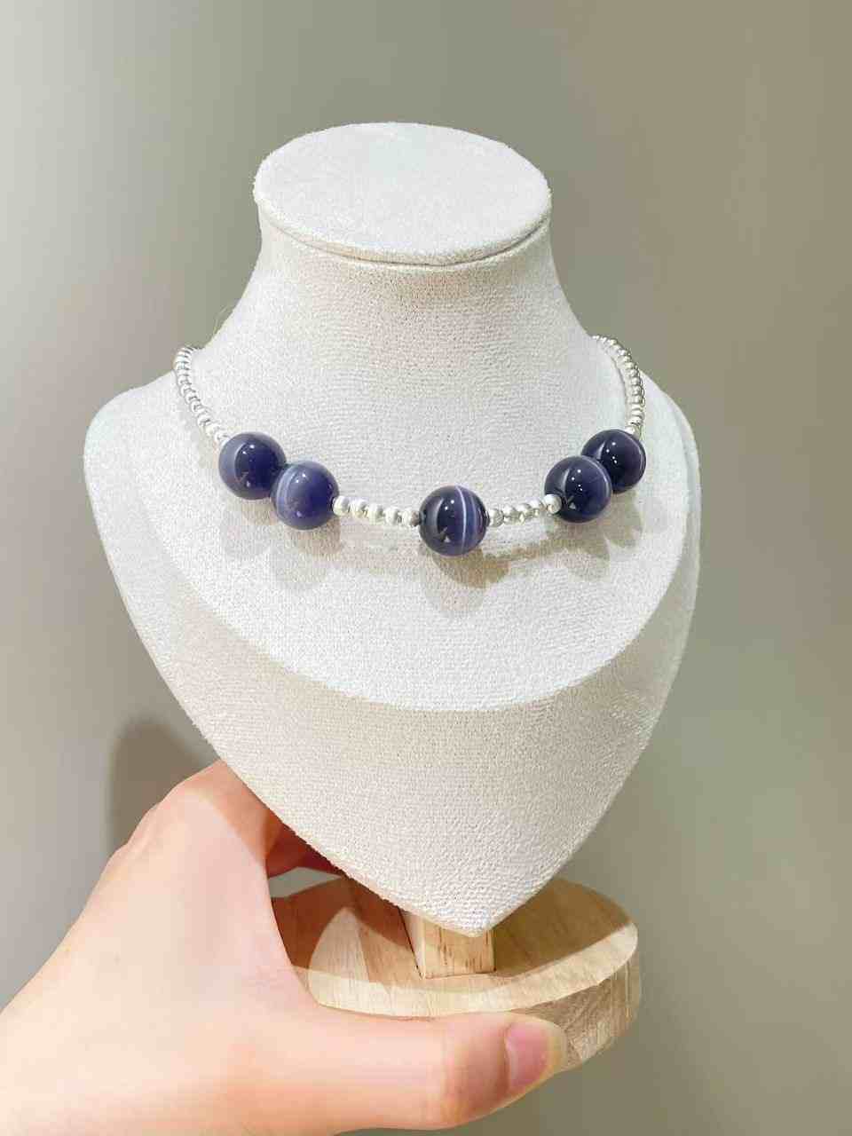 Chinese-Style Spiral Purple Cat's Eye Pendant