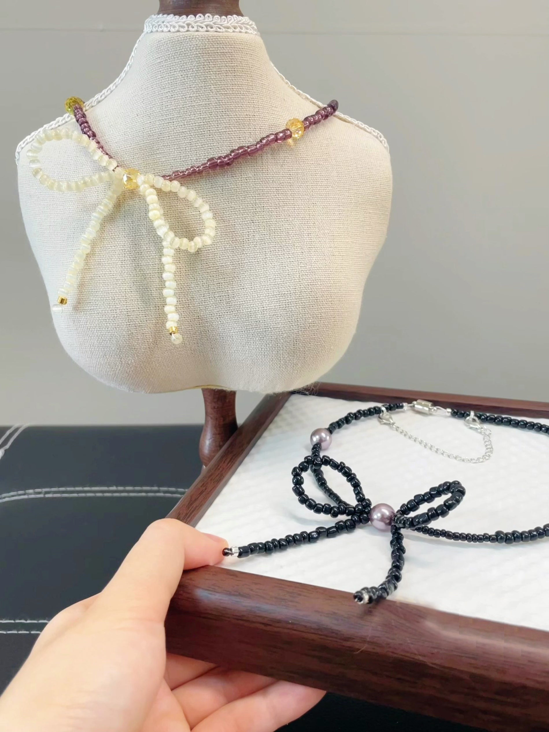 Wine Red And Yellow Bow for Pet Necklace