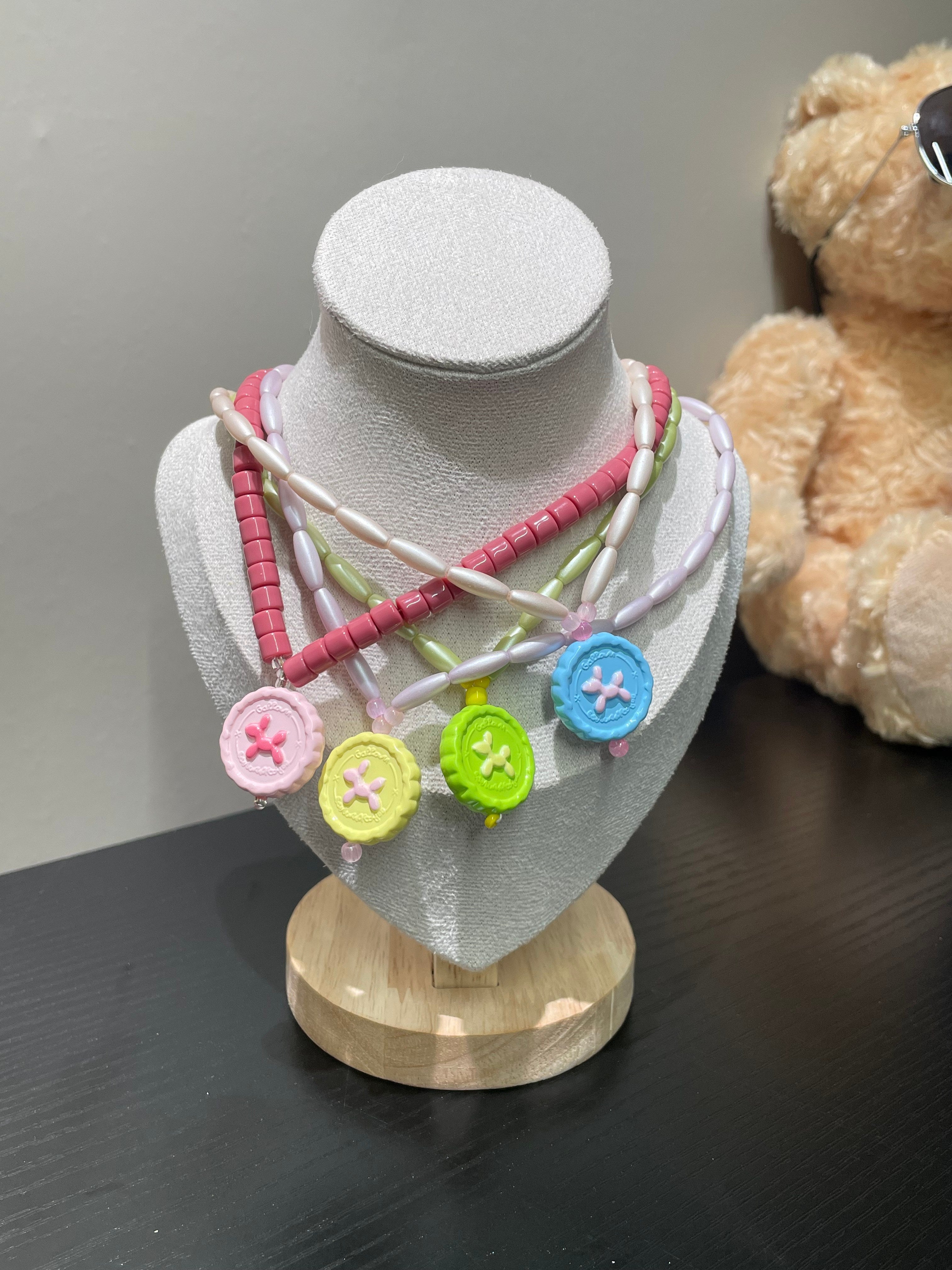 Blue Pink Cookies for Pet Necklace