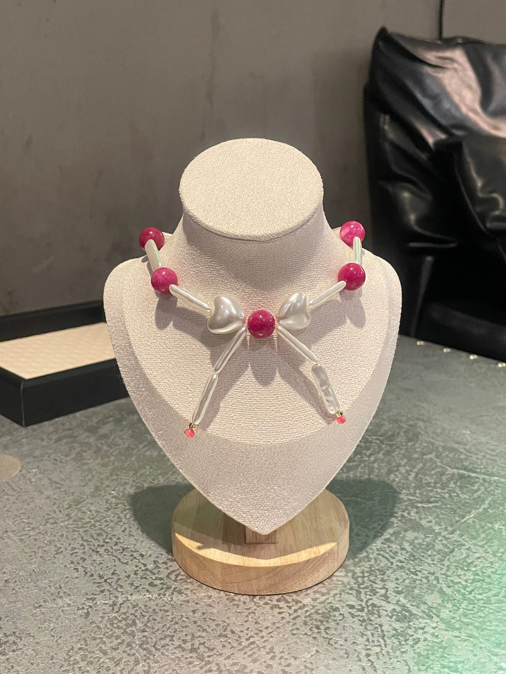 Pink Bow Tie Exclusively For Dark-Furred Pets Necklace
