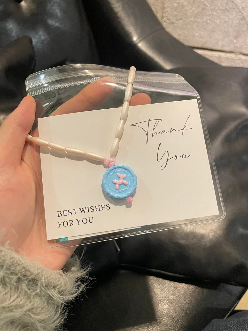 Blue Pink Cookies for Pet Necklace
