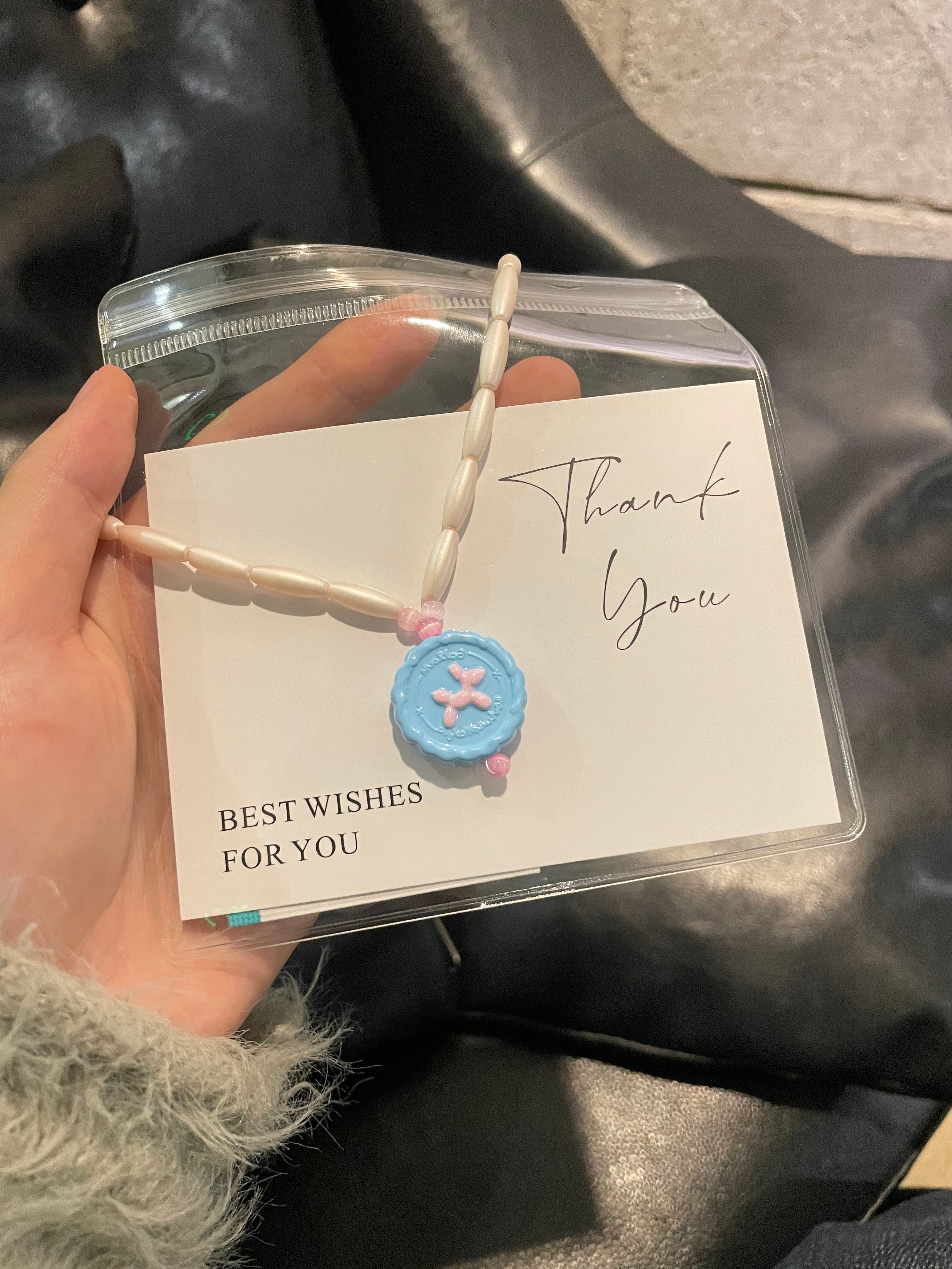 Blue Pink Cookies for Pet Necklace