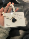 White Ceramic Dried Fish And Seashell  Pet Necklace