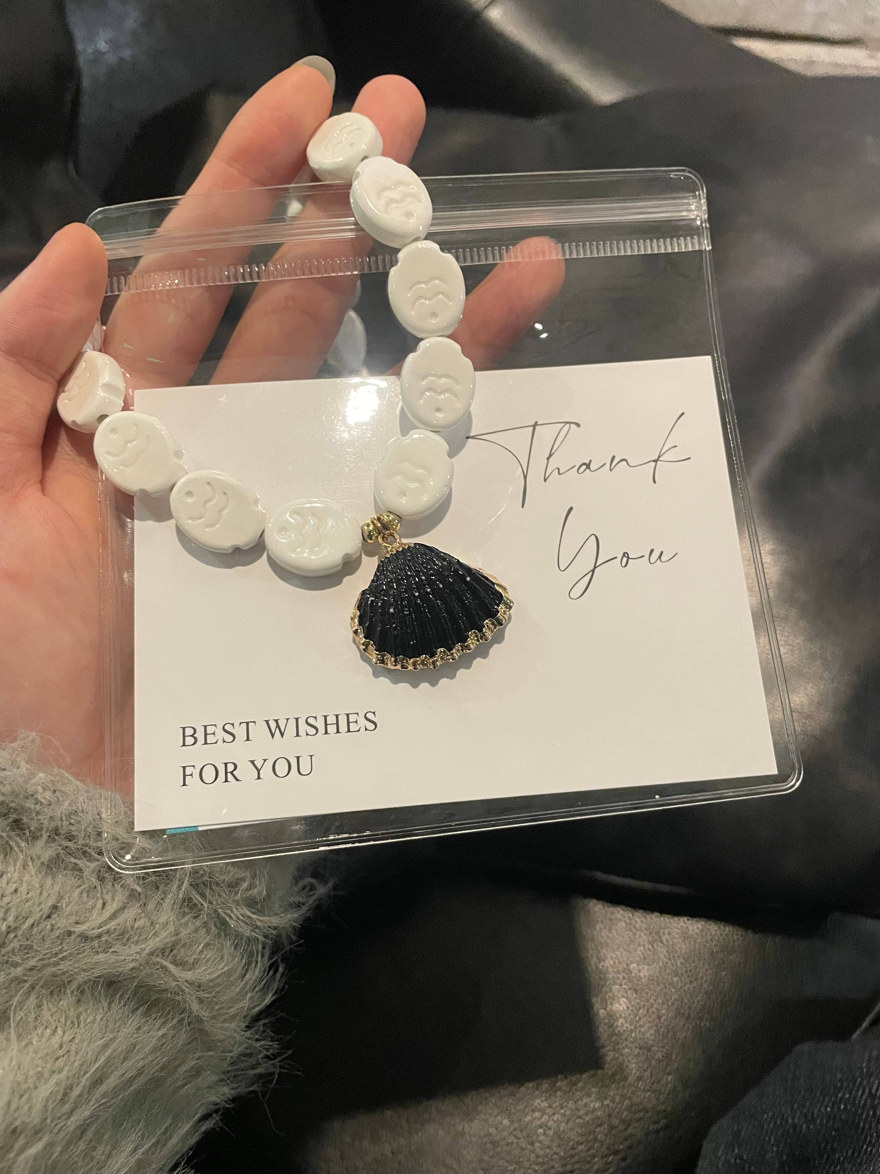 White Ceramic Dried Fish And Seashell  Pet Necklace