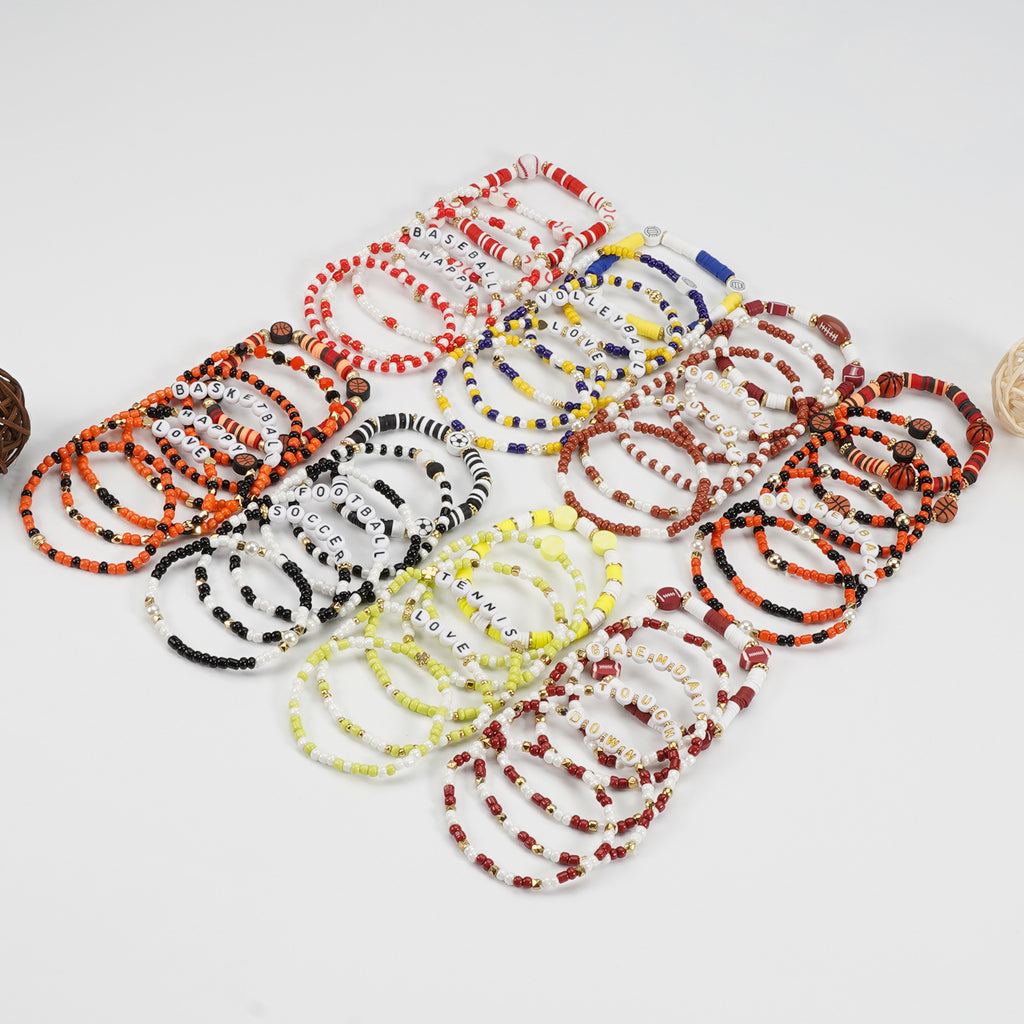 Adjustable Soccer Spirit Wristband - Personalized Team Color Jewelry Gift for Sports Enthusiasts