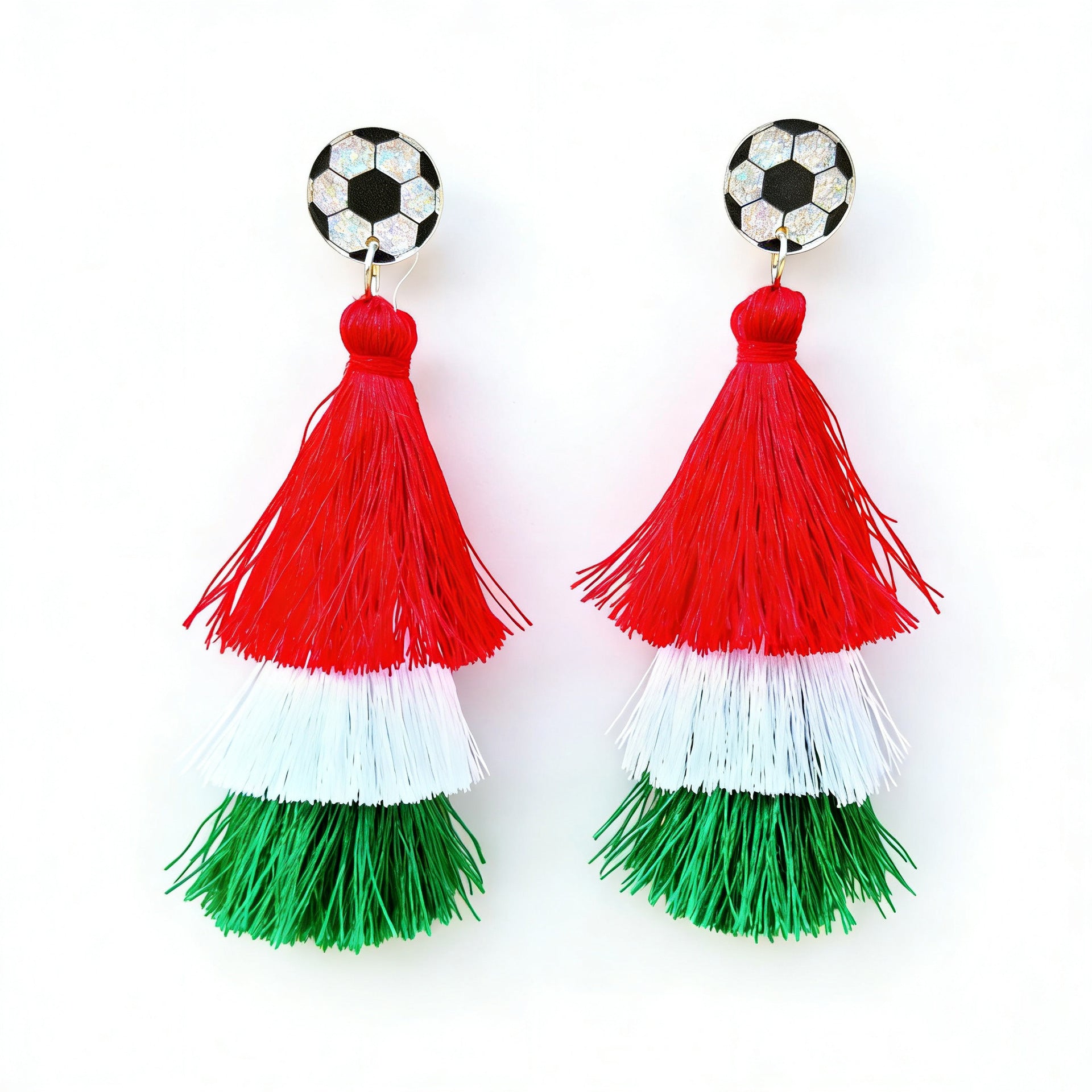 Stylish Match Day Fan Earrings - Vibrant National Team Colors for Soccer Celebrations