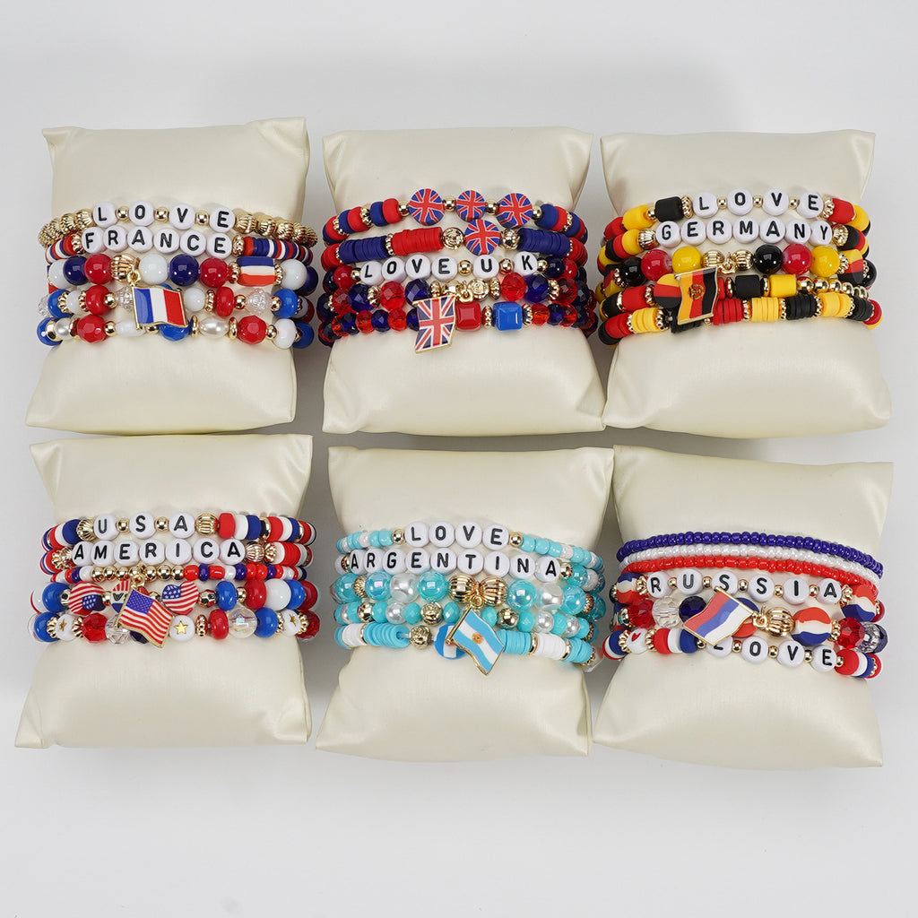 Vibrant National Flag Color Braided Bracelet - Premium Support Gear for 2026 Global Matches