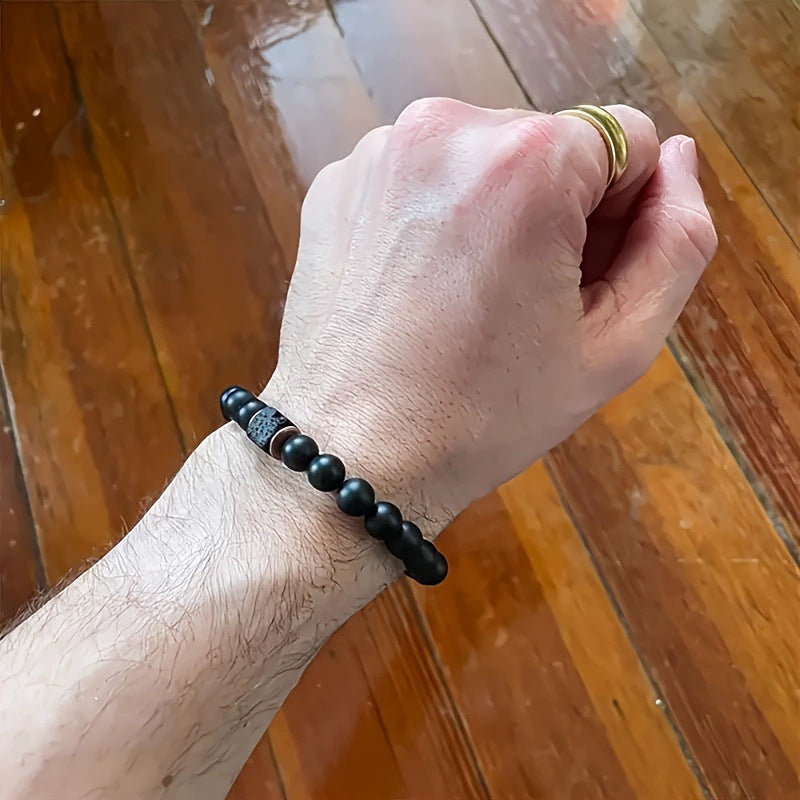 Lava Rock Essential Oil Diffuser Bracelet for Anxiety Relief - Natural Healing Stone Aromatherapy Jewelry