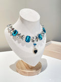 Luxury Zircon Pearl Pet Necklace With Full Diamonds - Ocean Blue Moment