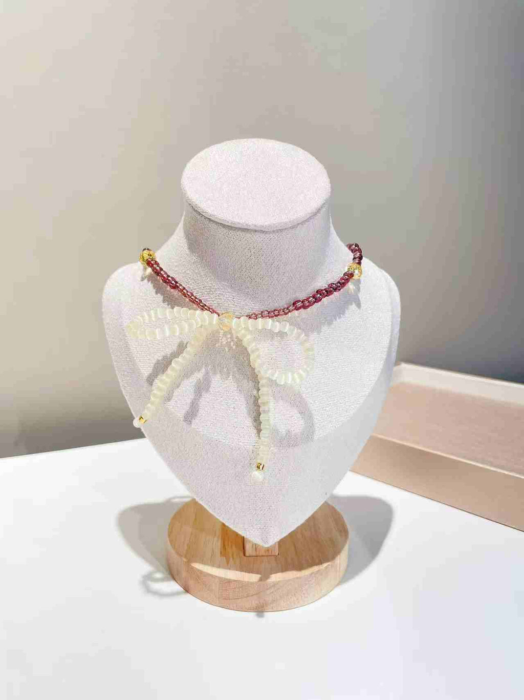 Wine Red And Yellow Bow for Pet Necklace