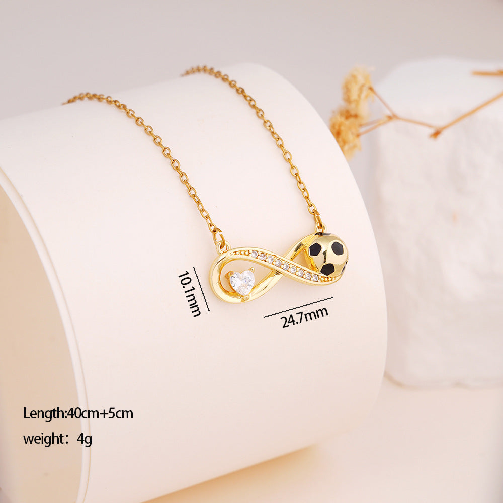 Premium Stainless Steel Soccer Pendant Necklace - Waterproof & Tarnish-Free Jewelry for Fans