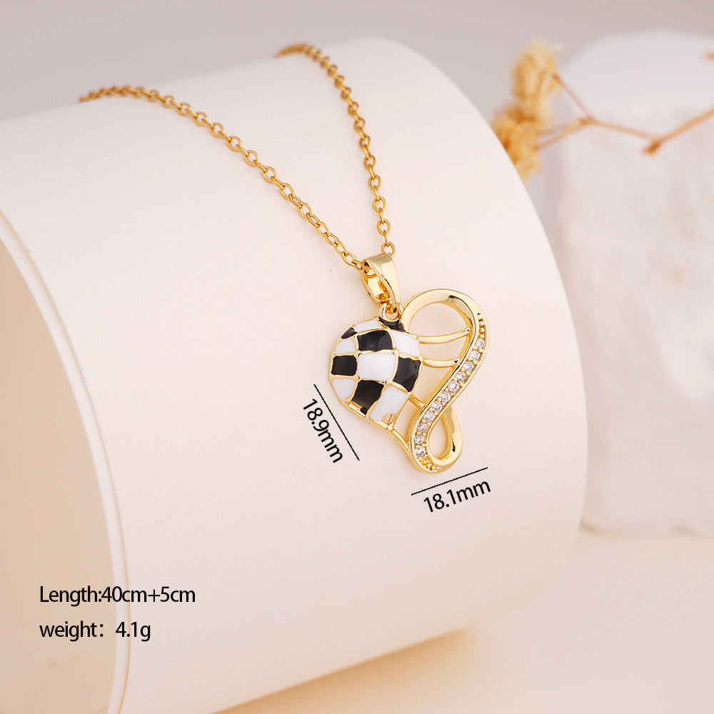 Premium Stainless Steel Soccer Pendant Necklace - Waterproof & Tarnish-Free Jewelry for Fans