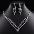 Necklace and earring set, fashionable and versatile wedding jewelry, rhinestone pendant.