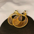 Vintage-style high-end metal earrings large earrings gold-plated luxurious and elegant earrings