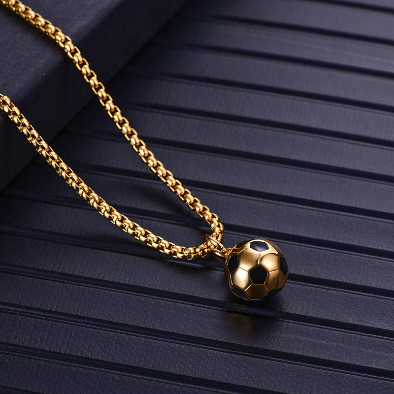 Premium Titanium Steel Soccer Pendant - Waterproof & Anti-Tarnish Athletic Necklace