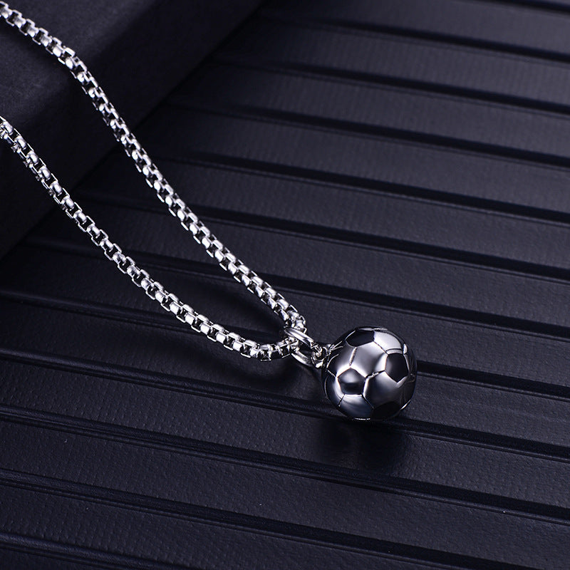 Premium Titanium Steel Soccer Pendant - Waterproof & Anti-Tarnish Athletic Necklace