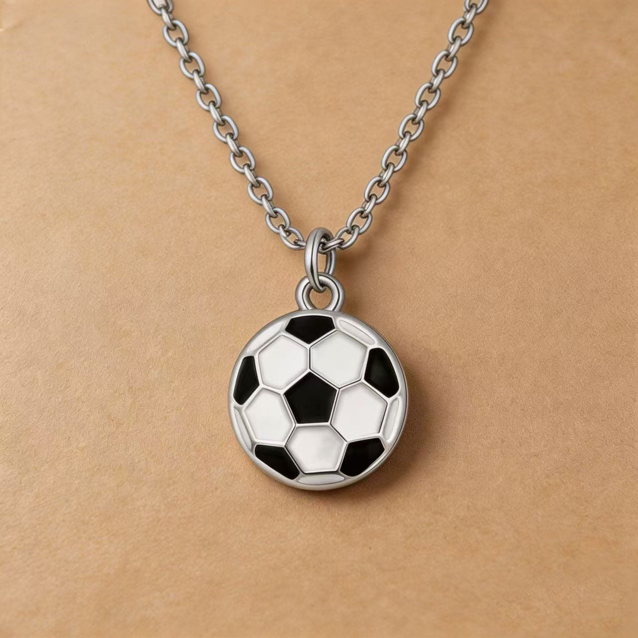Sport Enthusiast Goal Pendant: Hand-Polished Ball Charm Necklace for Men & Women