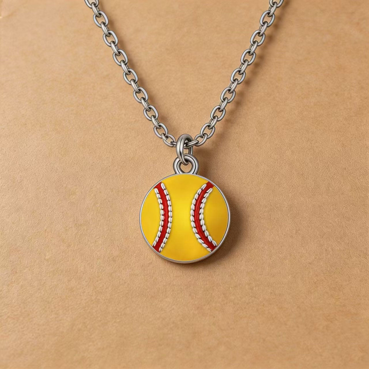 Sport Enthusiast Goal Pendant: Hand-Polished Ball Charm Necklace for Men & Women