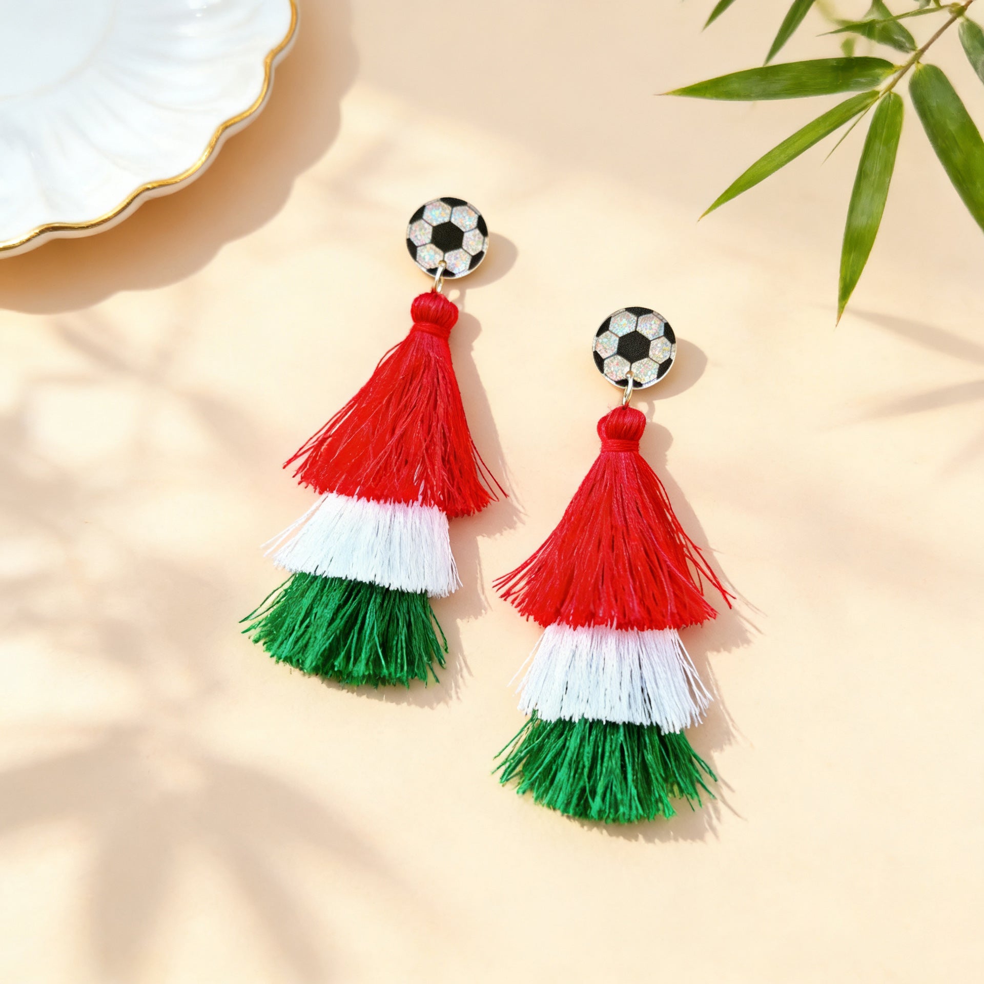 Stylish Match Day Fan Earrings - Vibrant National Team Colors for Soccer Celebrations