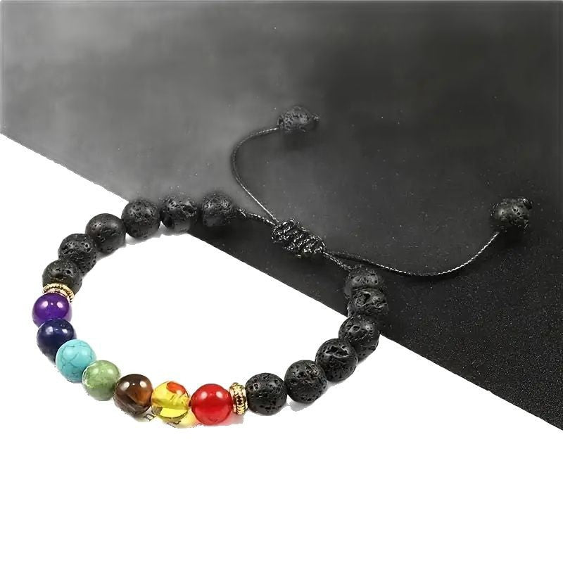Natural Lava Stone Essential Oil Diffuser Bracelet Handmade Braided Adjustable Aromatherapy Jewelry