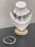 Glass Black Polka Dot Heart Laser Letters - Custom English Letters for Fet Necklace