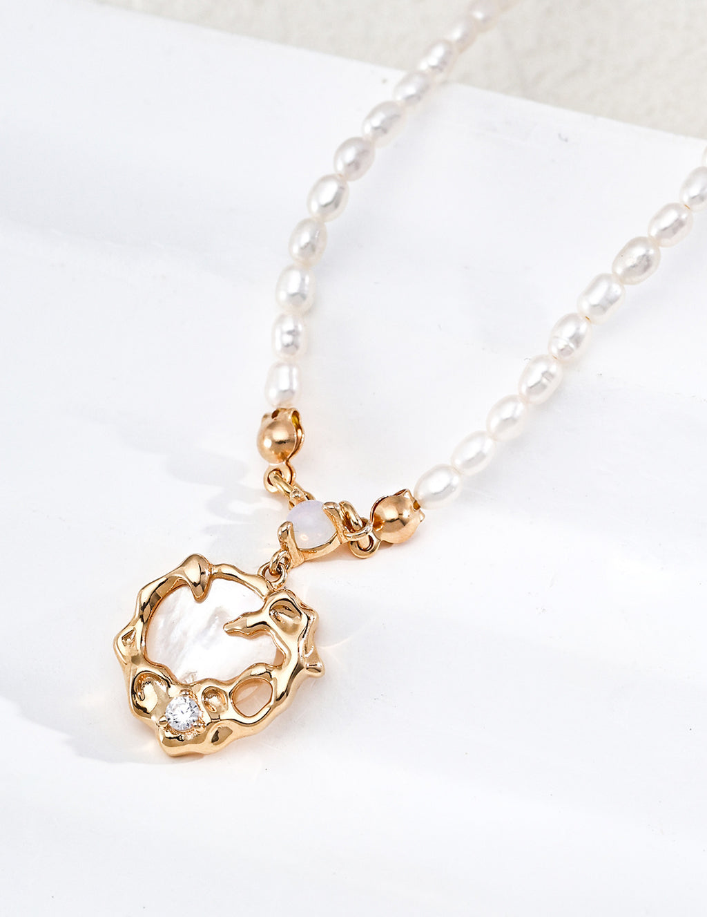 S925 Sterling Silver Vintage Natural Pearl Necklace