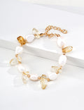 Natural pearl and crystal bracelet