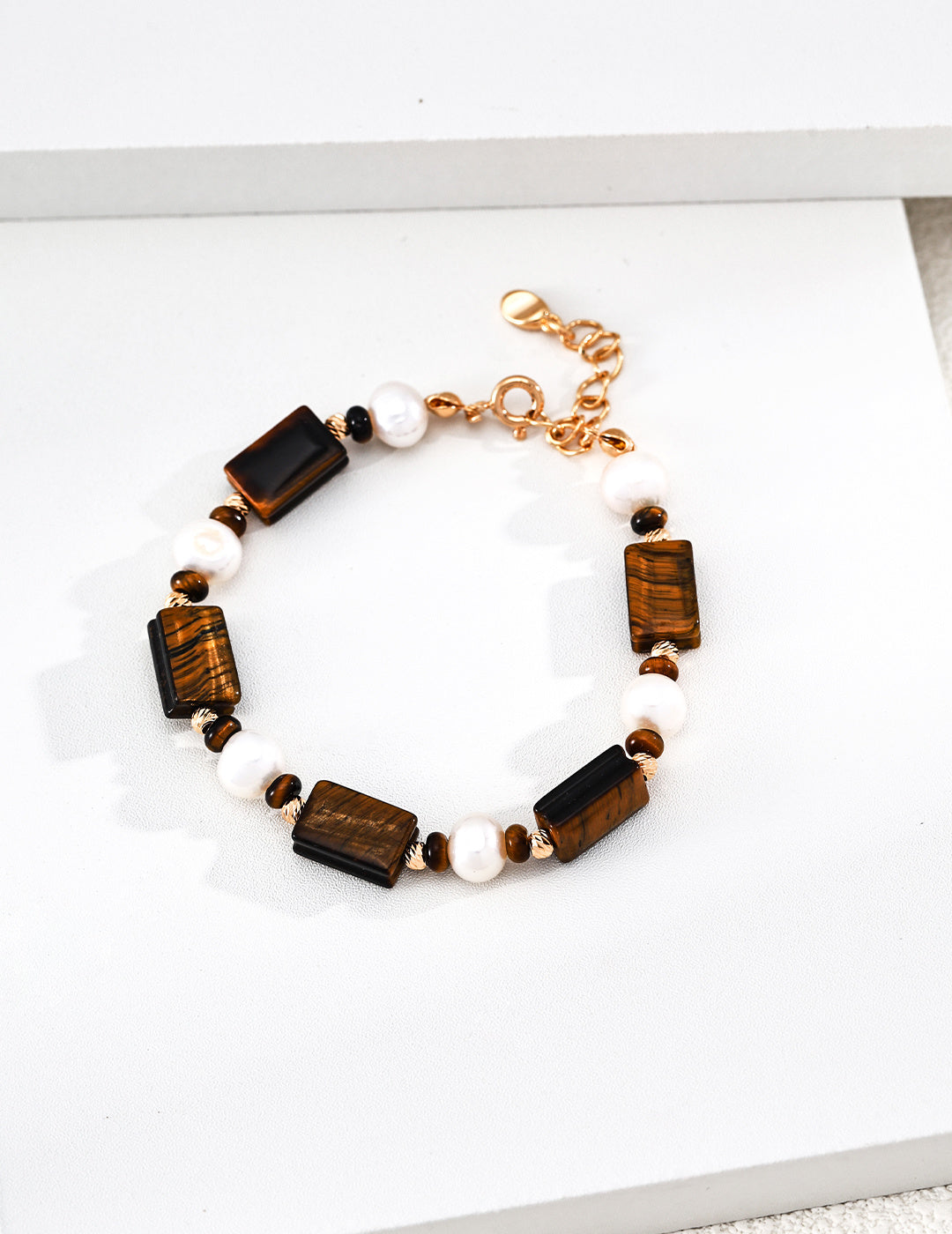Caramel Old Money Gem Pearl Bracelet
