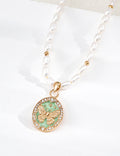 Encountering Lucky Butterfly Series Pearl and Zirconia Necklace