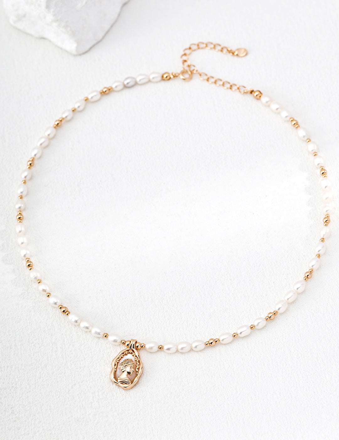 S925 Sterling Silver Simple Natural Pearl Pendant Necklace