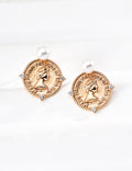 S925 Sterling Silver Vintage Queen Brand Natural Pearl Stud Earrings