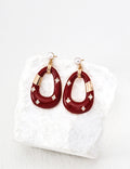 925 Sterling Silver Red Zircon Earrings