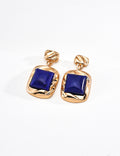 Vintage gold sugar cube lapis lazuli earrings
