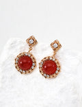 S925 Sterling Silver Vintage Agate Tiger Eye Earrings