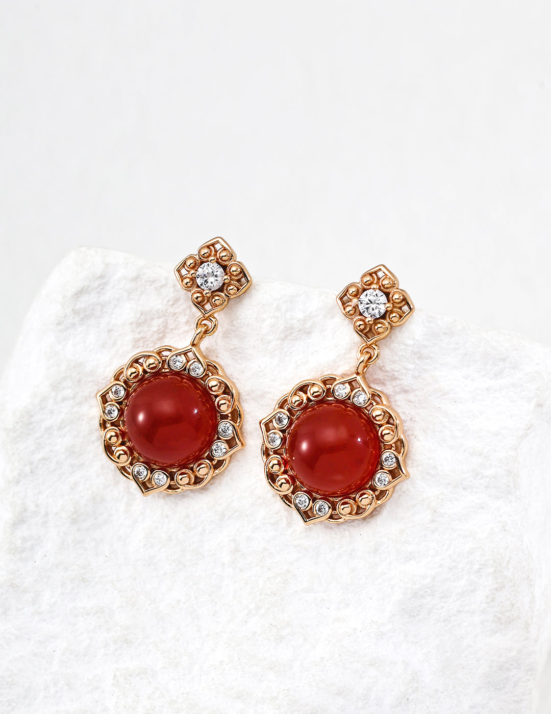 S925 Sterling Silver Vintage Agate Tiger Eye Earrings