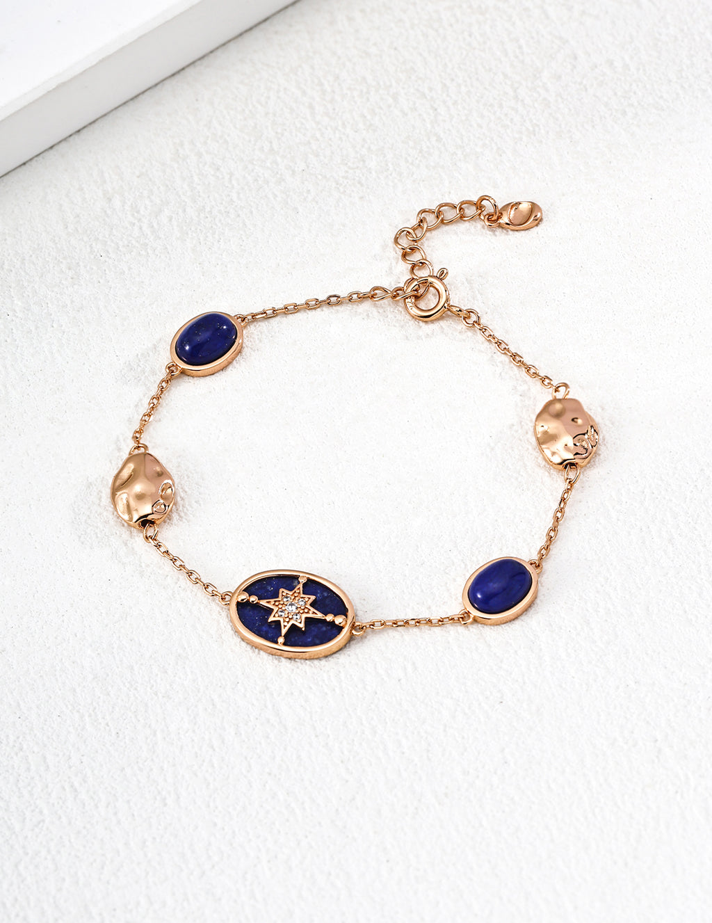 Starry mother-of-pearl/lapis lazuli bracelet