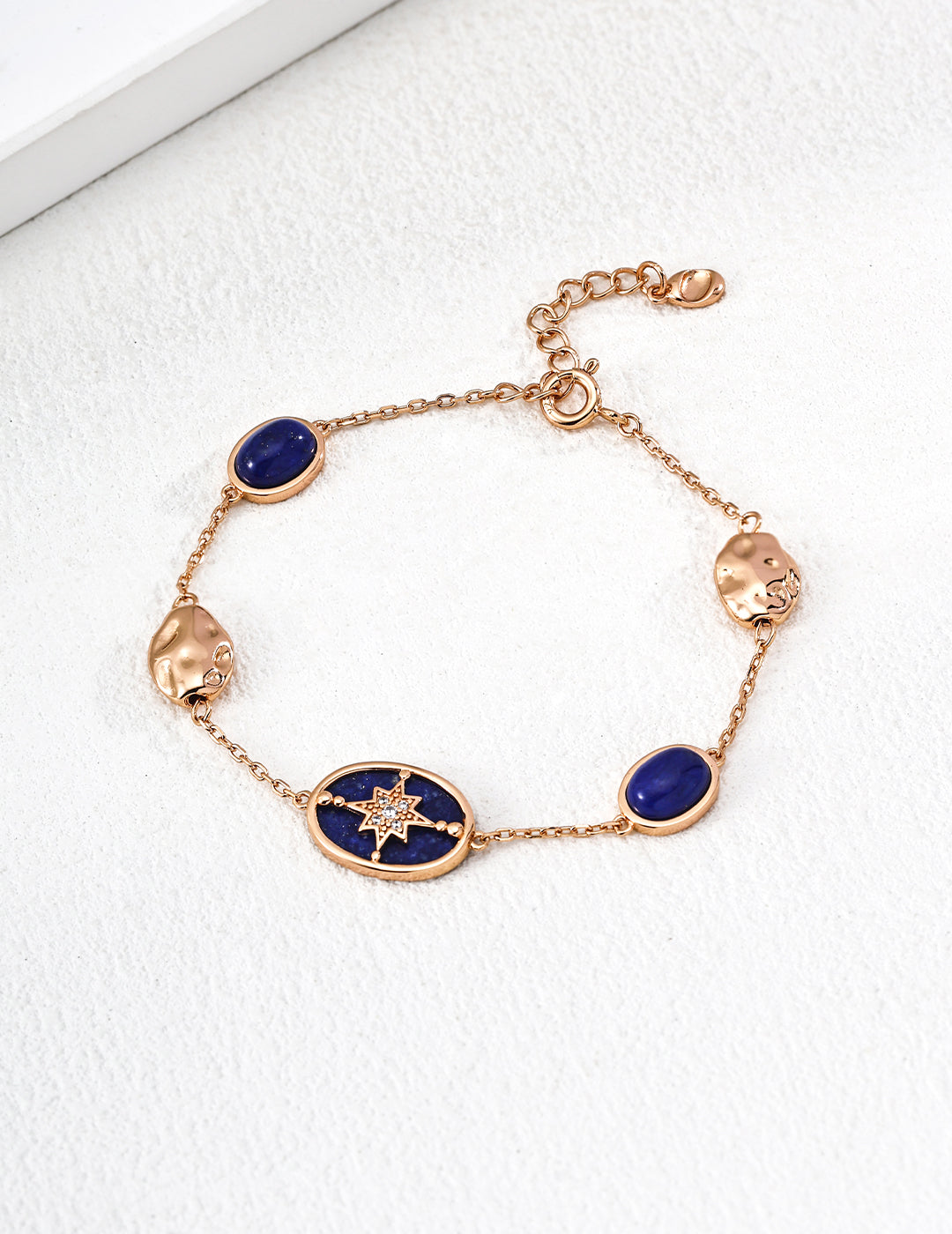 Starry mother-of-pearl/lapis lazuli bracelet