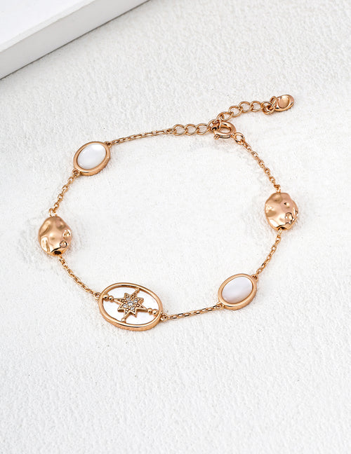 Starry mother-of-pearl/lapis lazuli bracelet