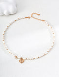 Heart-patterned white mother-of-pearl pearl necklace