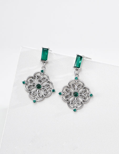 S925 Sterling Silver Vintage Design Zirconia Earrings