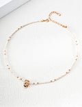 Natural pearl zircon necklace