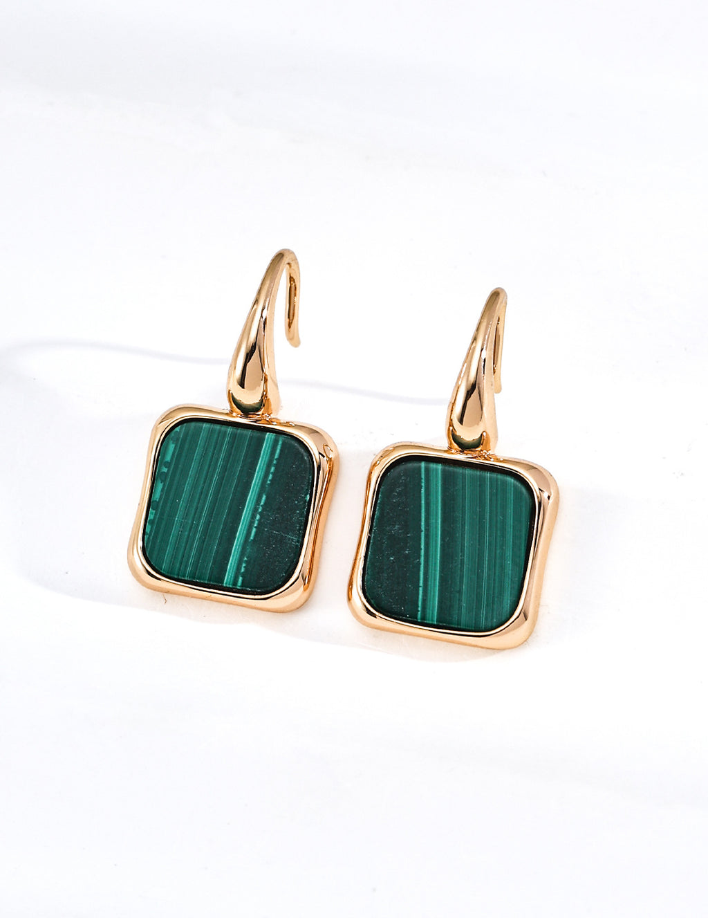 Minimalist design malachite earrings
