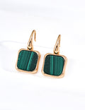 Minimalist design malachite earrings