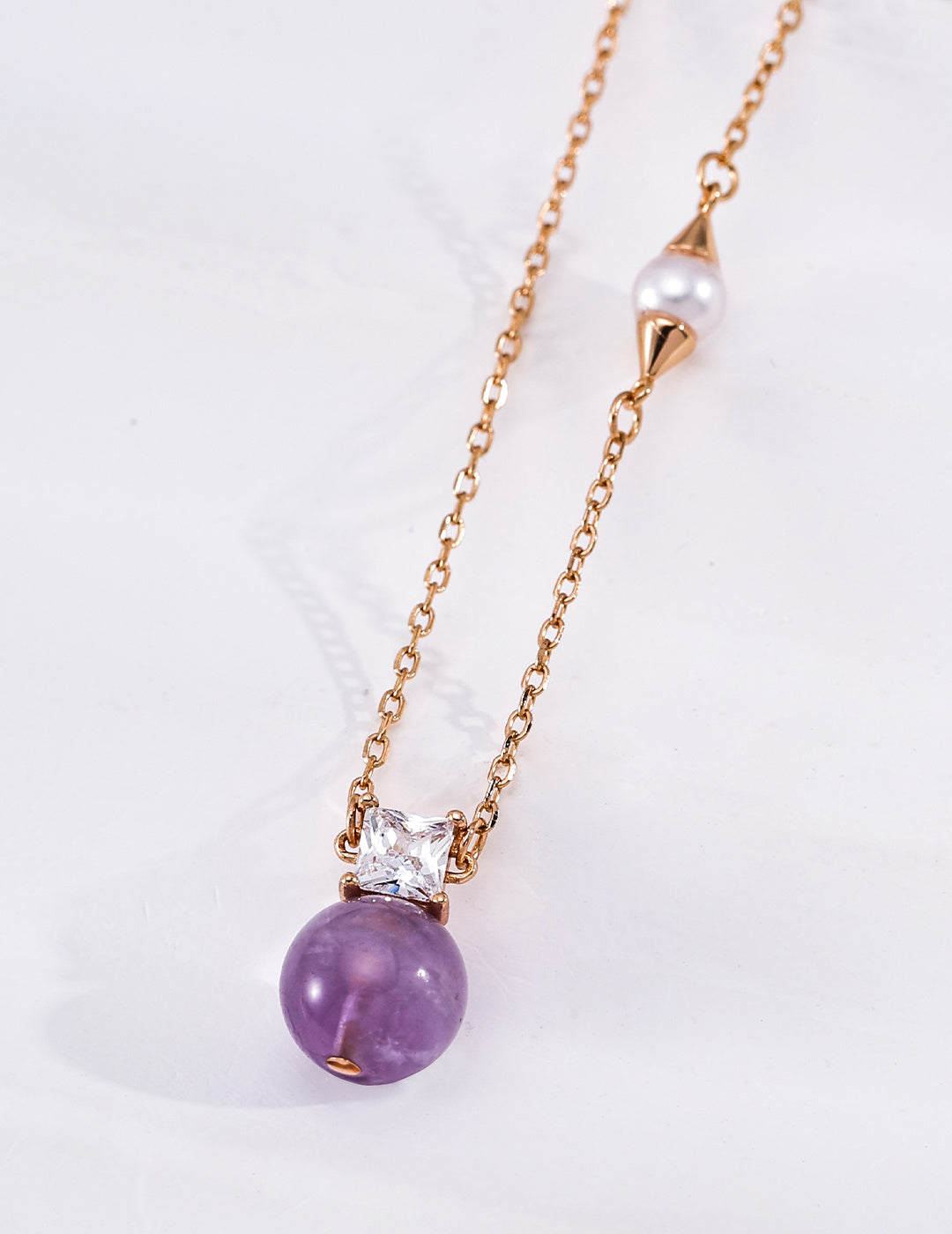 Amethyst Pearl Necklace