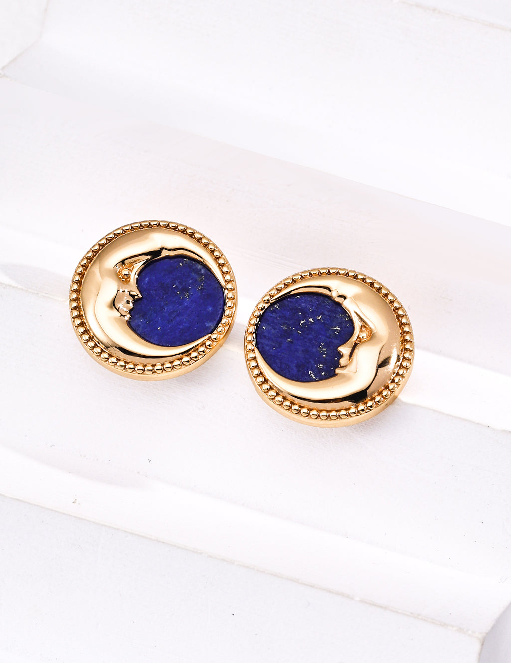 S925 Sterling Silver Vintage-Style Lapis Lazuli Earrings